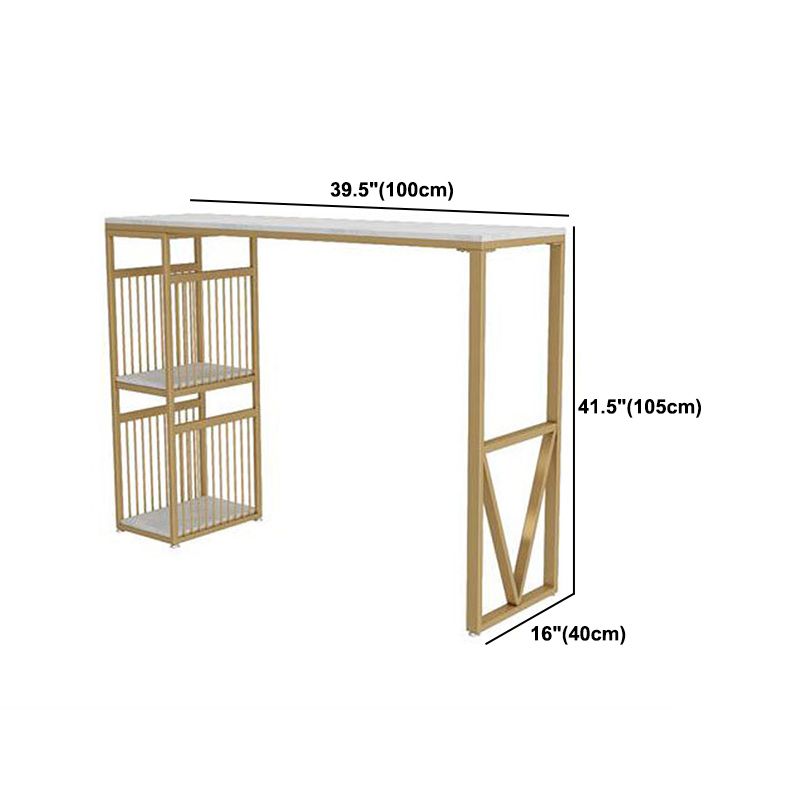 glam1/3ピースバーテーブルセット長方形の大理石のカウンターテーブルが高いスツールと