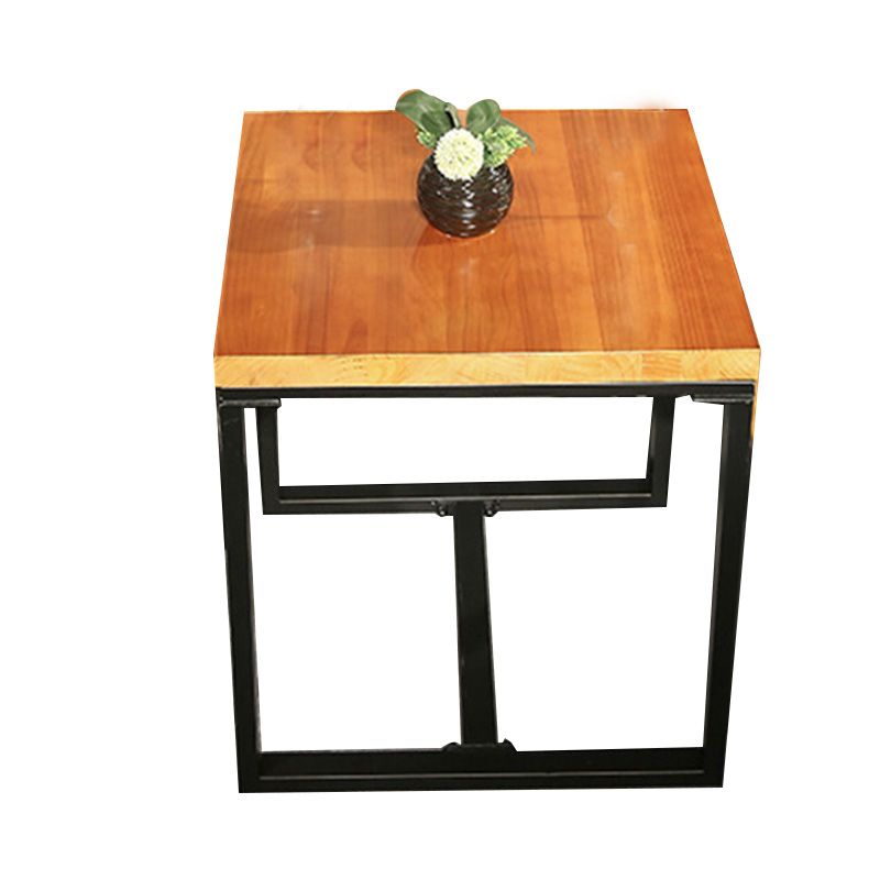 Industrial Indoor Dining Table Brown Wood Top Table with Metal Frame Clearhalo 'Dining Tables & Seating' 'Dining Tables' 'dining_table' 'furn' 'furn_dining_table' 'Furniture' 'Kitchen & Dining Furniture' 1200x1200_61c6ba7c-2bfa-4040-b147-1e935543aa8f