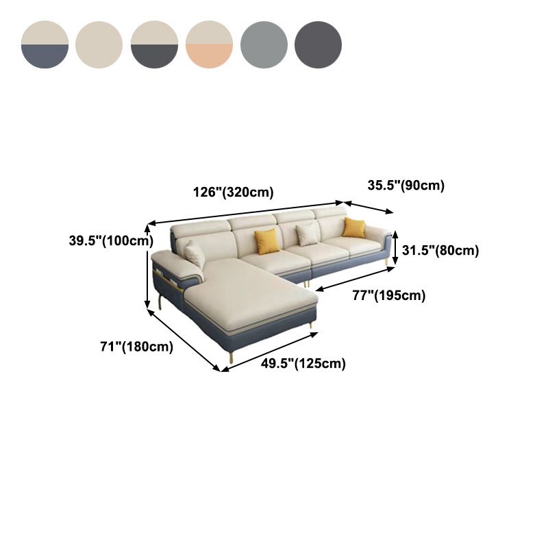 Latex Upholstery Sectional Filled Built-in Armrest with Pillow Back Sofa Clearhalo 'furn' 'furn_sectionals' 'Furniture' 'Living Room Furniture' 'Sectionals' 1200x1200_61c6d9a3-1927-430d-b4fa-5513ad5fe7ae