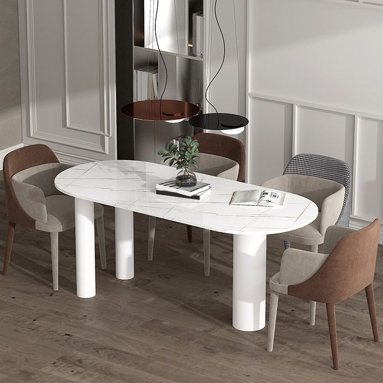 SinteredStone Home Dining Table Modern White Dining Room Table Clearhalo 'Dining Tables & Seating' 'Dining Tables' 'dining_table' 'furn' 'furn_dining_table' 'Furniture' 'Kitchen & Dining Furniture' 1200x1200_61c76f1e-2a54-4ccd-a247-4237e2de81c2