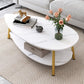 Oval/Round Storage Coffee Table Contemporary 4 Legs Cocktail Table for Home Clearhalo 'Coffee & Accent Tables' 'Coffee Tables' 'coffee_tables' 'Furniture' 'furniture_coffee_tables' 'Living Room Furniture' 1200x1200_61c90014-b709-4f85-a800-4caaa189f0ce