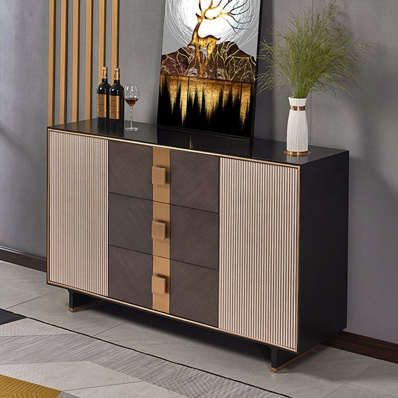 Gabinetto di sideboard in legno massiccio con cassetti moderno server da pranzo