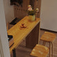 Juego de mesa de bar rectangular para interiores, mesa de bar de madera maciza de 1/3 piezas con taburete de bar sin respaldo