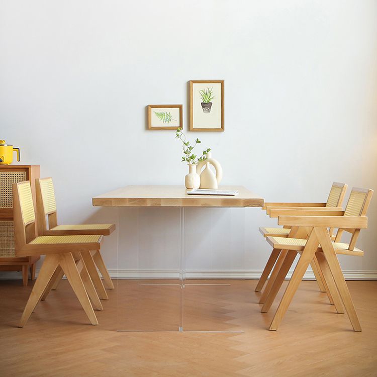 Modern Rectangle Wood Dining Table 1/3/5 Pieces Dining Set for Dining Room