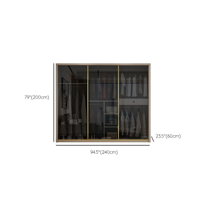 Armadio in vetro e legno armadio armadio scorrevole armadio senza luce