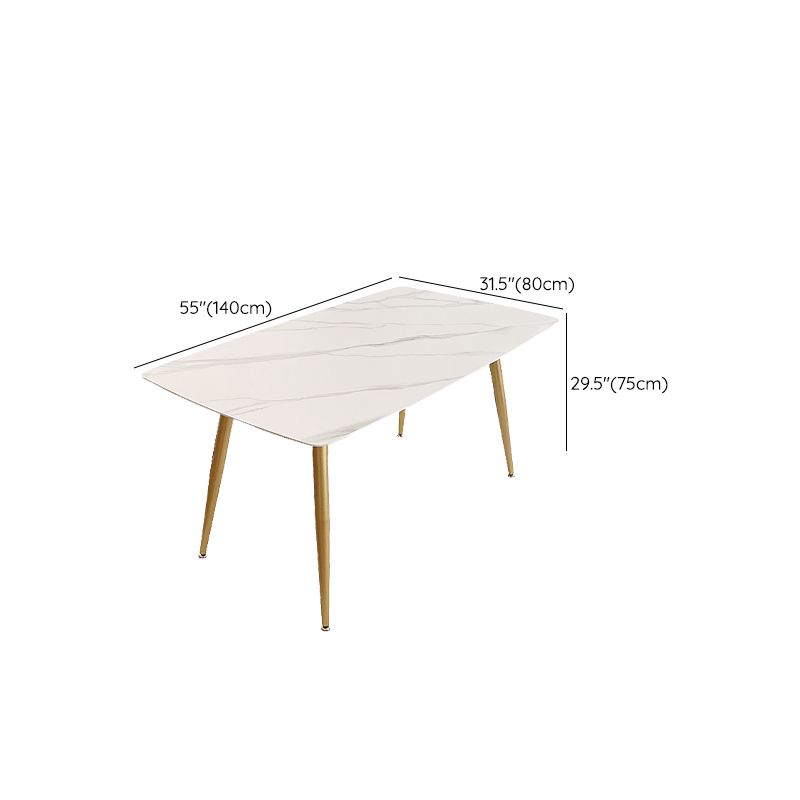 Glam 4 Legs Dining Room Table Sintered Stone Table for Kitchen Clearhalo 'Dining Tables & Seating' 'Dining Tables' 'dining_table' 'furn' 'furn_dining_table' 'Furniture' 'Kitchen & Dining Furniture' 1200x1200_61cafff5-3968-4770-9575-d8f71d78a7f6