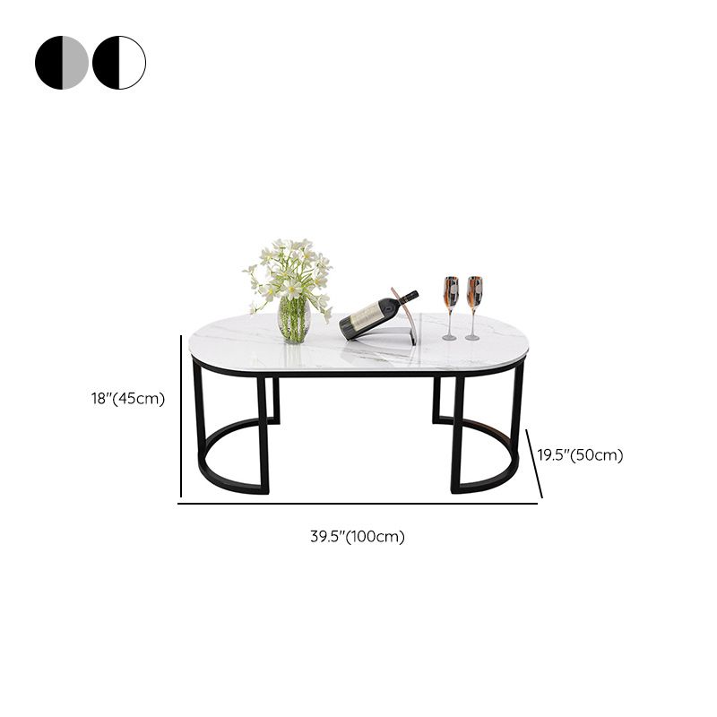 Table de cocktail ovale Glam Stone Table de cocktail basse simple standard
