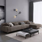 L-shape 4-seater Fabric Sectional Recessed Armed Sectional Sofa