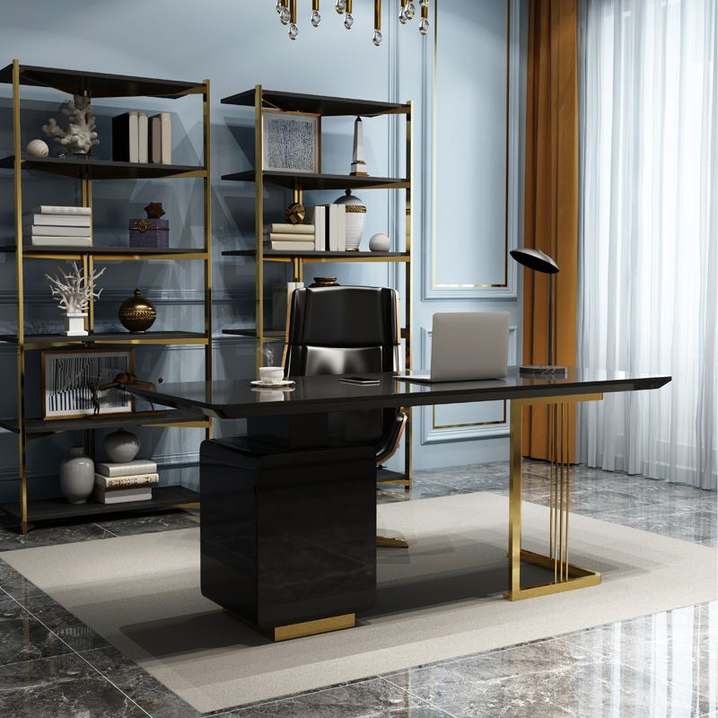 Rectangle Home Writing Table Modern Wooden Working Desk with Drawers Clearhalo 'furn' 'furn_office_desk' 'Furniture' 'Office Desks' 'Office Furniture' 'office_desk' 1200x1200_61ce1b9c-b593-4672-8839-d4885e8bf115