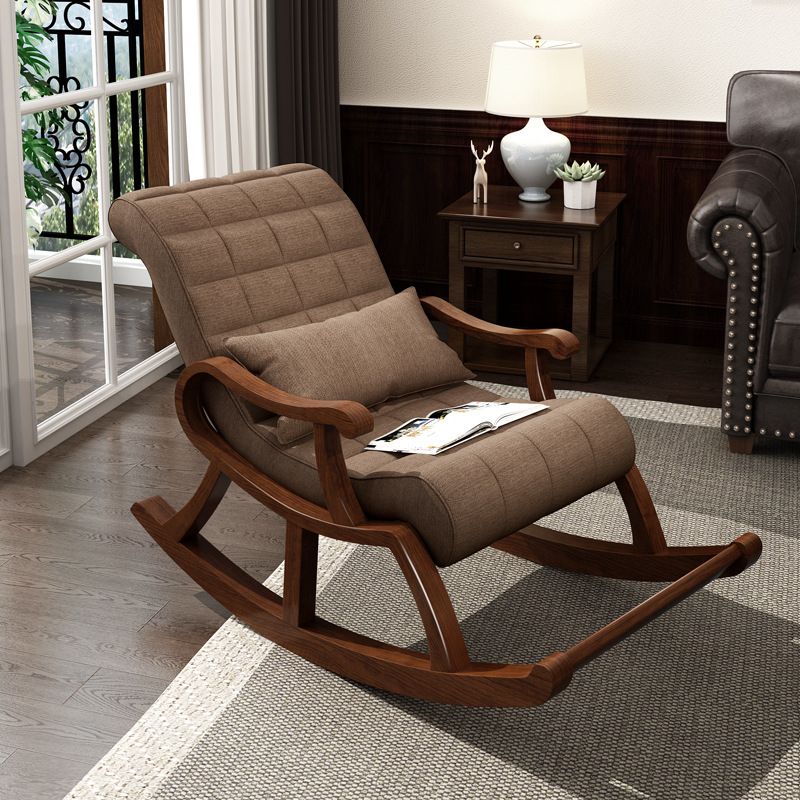 Single Lounge Lazy Sofa Chair Wood Base Rocking Chair for Living Room Clearhalo 'Chairs & Seating' 'furn' 'furn_rocking_chairs' 'Furniture' 'Living Room Furniture' 'Rocking Chairs' 'rocking_chairs' 1200x1200_61ceb4a2-9b7c-424c-afb2-5f44dfa0a517