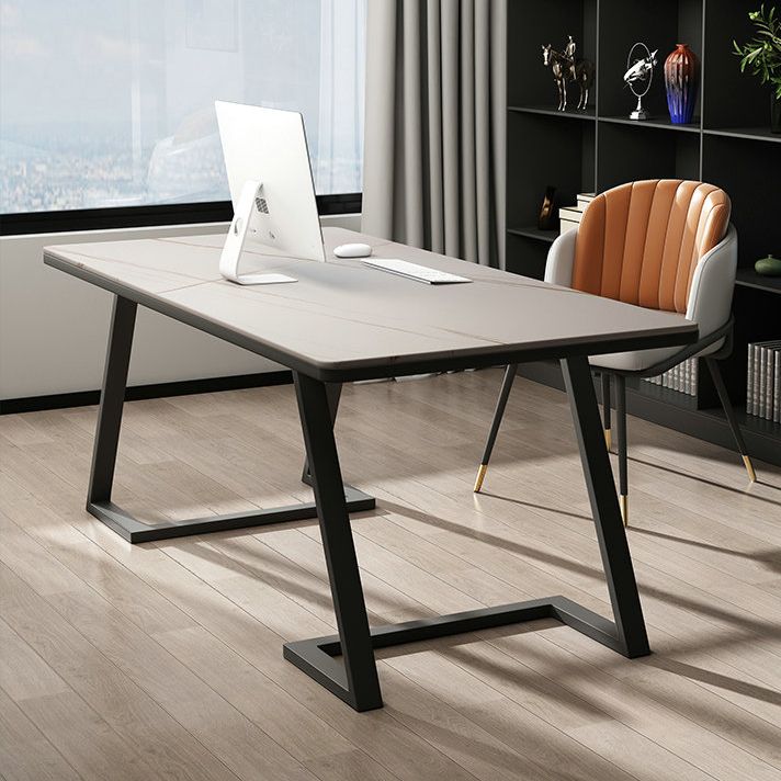 Bureau d'ordinateur rectangulaire contemporain bureau de bureau fini antique