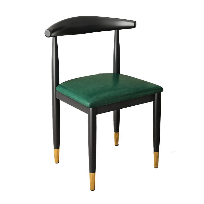 Keukenarmloze eetkamerstoel eetkamer metalen benen open achterkant stoel