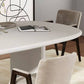 Modern Double Pedestal Table White Oval Dining Table for Home Kitchen Clearhalo 'Dining Tables & Seating' 'Dining Tables' 'dining_table' 'furn' 'furn_dining_table' 'Furniture' 'Kitchen & Dining Furniture' 1200x1200_61d15227-ca22-46c3-8be0-52b0fb7fb33e