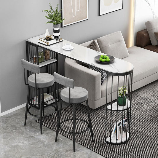 Tavolo da barra in finta tavolo da barra in falda bar con 3 scaffali