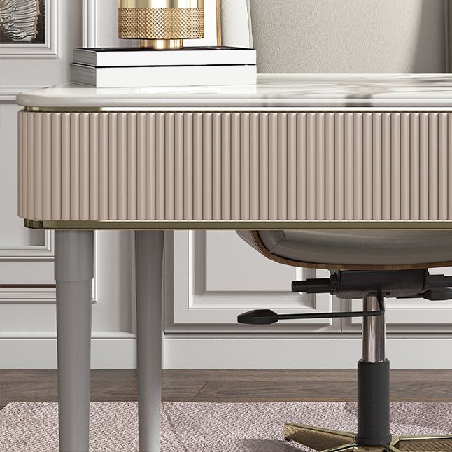 Escritorio de escritura rectangular de glamour Desk de oficina de piedra con 2/3 cajones