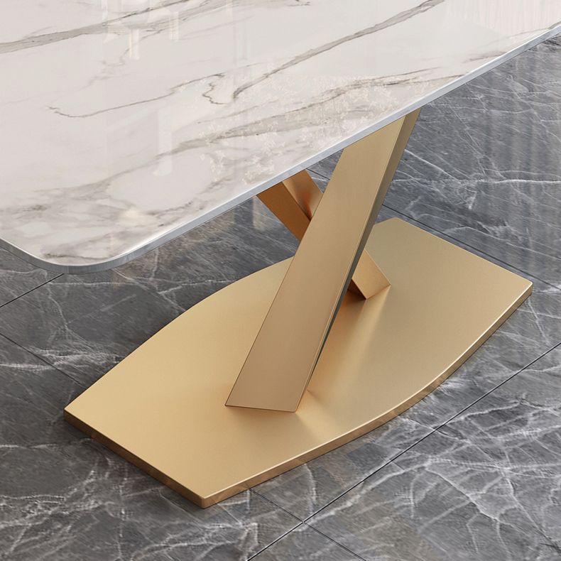 Traditional Luxury Dining Table Rectangle Sintered Stone Table with Pedestal Base Clearhalo ' dining_table' 'Dining Tables & Seating' 'Dining Tables' 'furn' 'furn_dining_table' 'Furniture' 'furniture_dining_table' 'Kitchen & Dining Furniture' 'kitchen&dining_furn' 'kitchen' 'kitchen_dining_table' 1200x1200_61d43a0b-56ee-4b54-aacf-193a3acc4837