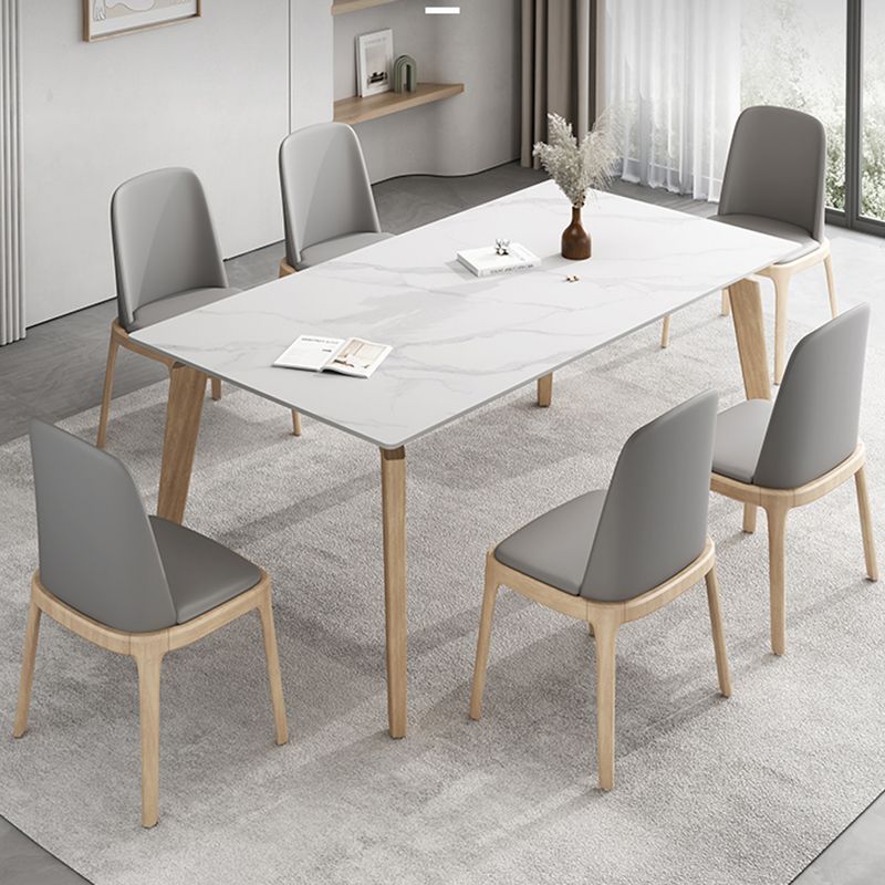 Ensemble de salle à manger contemporain, table à manger rectangulaire avec chaises rembourrées, 1/2/5/7 pièces
