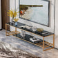 17.72 "H TV Style Glam Style Open Rangement Console TV avec 2 étagères pour le salon