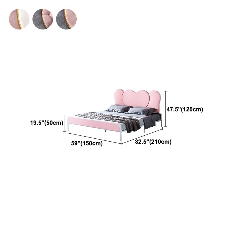 Letto standard, metallo e rivestimento imbottito con testiera e pedana