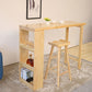 Ensemble de table de pub rectangulaire en bois massif, table et tabourets 1/2/3 pièces