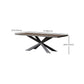 Rectangle Black Base Dining Table Industrial Wood Table for Dining Room