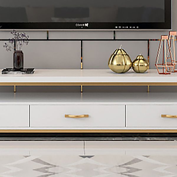 Open Storage Media Console Glam TV Stand Console with Drawers Clearhalo 'furn' 'furn_tv_stands_entertainment_centers' 'Furniture' 'Living Room Furniture' 'TV Stands & Entertainment Centers' 'TV Stands & Media Storage Furniture' 'tv_stands_entertainment_centers' 1200x1200_61d7267f-b2fa-4927-9910-589916f1b3c6