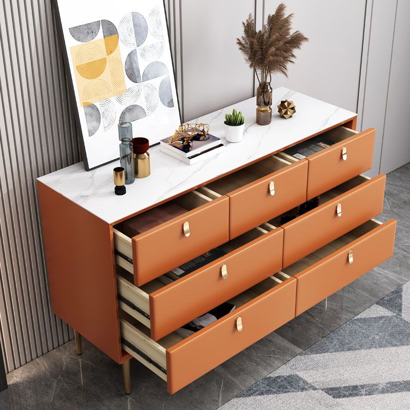 15,6 Zoll breite Glam Kommode aus Stein mit 7 Schubladen