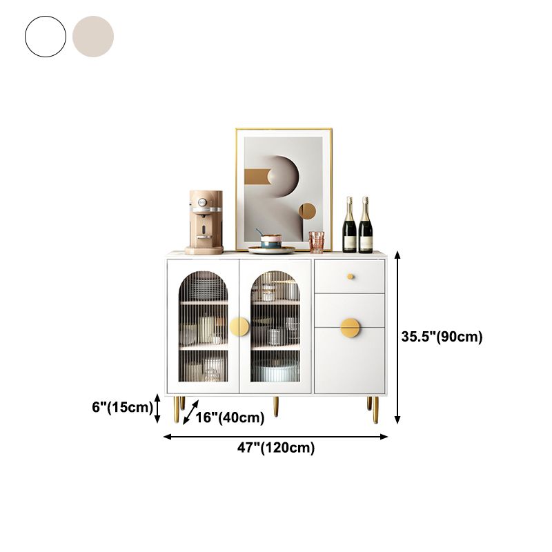 Pinie du buffet moderne dans le buffet à manger en bois massif blanc avec portes pour le salon