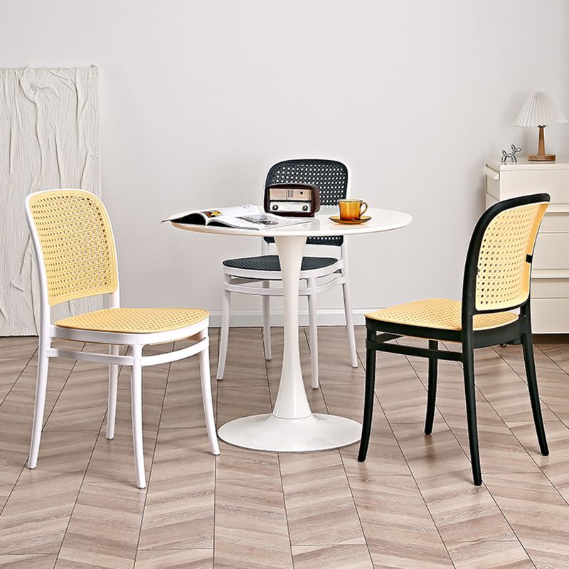Contemporary Style Armless Chair Plastic Open Back Side Chair for Restaurant Bedroom Clearhalo 'Dining Chairs' 'Dining Tables & Seating' 'dining_chair' 'furn' 'furn_dining_chair' 'Furniture' 'Kitchen & Dining Furniture' 1200x1200_61dcd1a1-8ad8-42de-8db9-1638c28b5e27