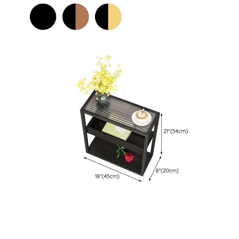 Glasobertisch -Akzent -Akzent -Akzent -Sofa -Sofa -Sofa -Endtisch mit Regalen