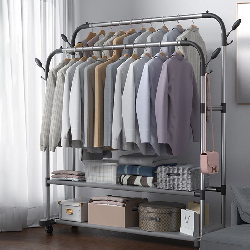 Métal de rack de manteau contemporain Aucun crochet pénible inclus