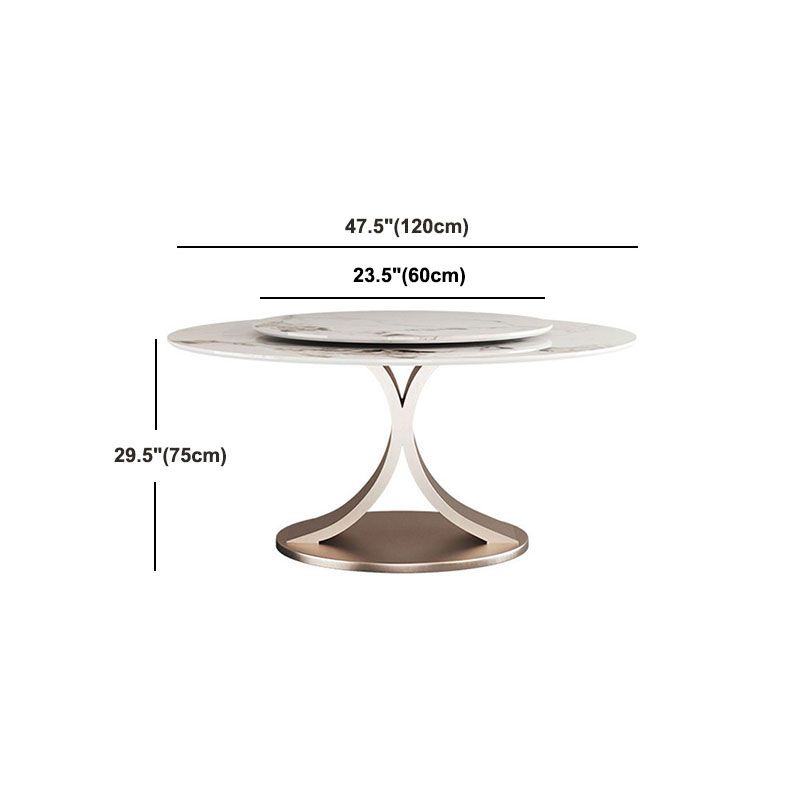 Glam Sintered Stone Dining Table Round Dinner Room Table for Dining Room Clearhalo 'Dining Tables & Seating' 'Dining Tables' 'dining_table' 'furn' 'furn_dining_table' 'Furniture' 'furniture_dining_table' 'Kitchen & Dining Furniture' 'kitchen' 'kitchen_dining_table' 1200x1200_61ddda17-807e-41f7-961b-d00152c4bc69