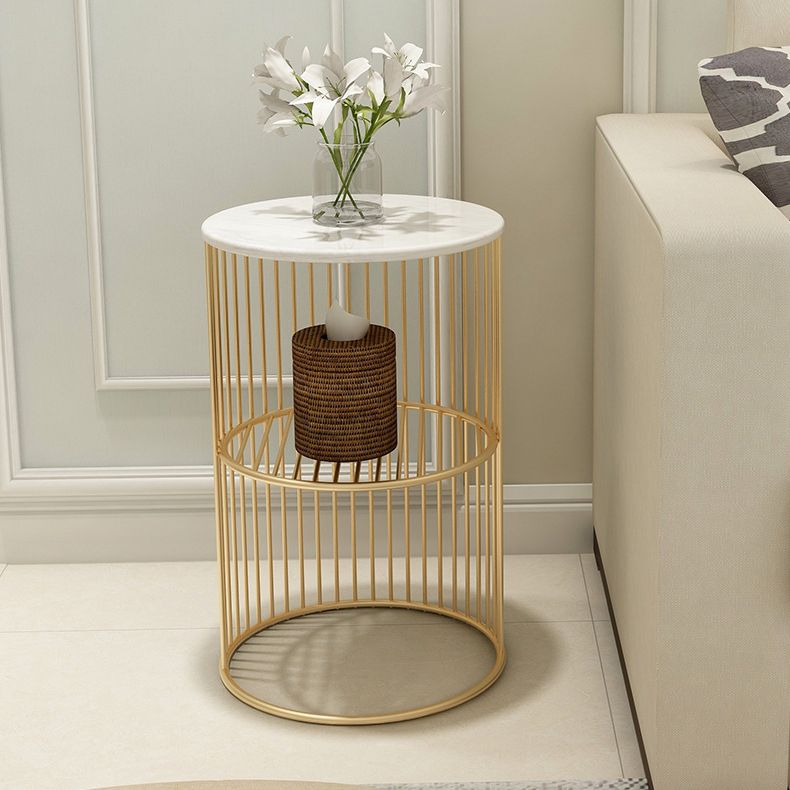 21.65" Tall Contemporary Style Side End Table Metal Frame Round Sofa Side Accent Table Clearhalo 'Coffee & Accent Tables' 'End & Side Tables' 'end_side_tables' 'furn' 'furn_end_side_tables' 'Furniture' 'Living Room Furniture' 1200x1200_61de5c03-e732-42ea-8130-4647e7ea3c7c