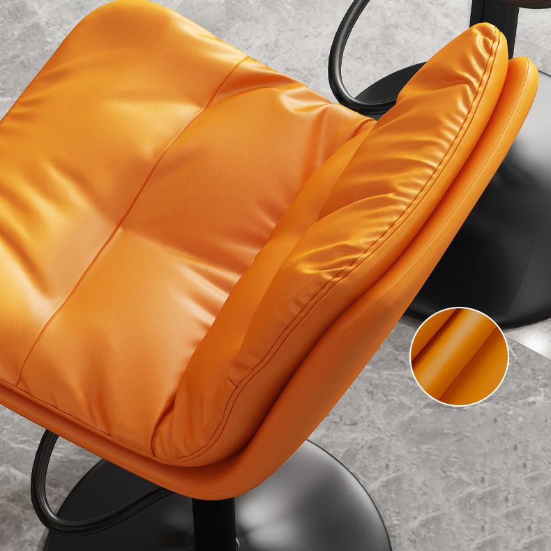 Modern Leather Adjustable Height Barstool Indoor Bar Stool with Iron Legs and Low Back Clearhalo 'Bar Furniture' 'Bar Stools' 'bar_stools' 'furn' 'furn_bar_stools' 'furniture_bar_stools' 'Kitchen & Dining Furniture' 'kitchen&dining_furn' 'kitchen' 'kitchen_furn' Furniture' 1200x1200_61de5fb2-5bf7-4d27-acbb-9047f0cdc6e5