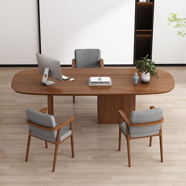 Oval Pine Solid Wood Table Simplicity Dining Room Collection with Double Pedestal Clearhalo ' dining_table' 'Dining Tables & Seating' 'Dining Tables' 'furn' 'furn_dining_table' 'Furniture' 'furniture_dining_table' 'Kitchen & Dining Furniture' 'kitchen&dining_furn' 'kitchen' 'kitchen_dining_table' 1200x1200_61df195d-5b32-420e-a22a-f436f06741a5