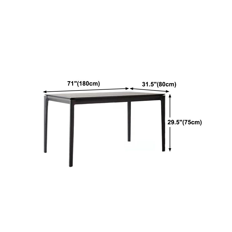 Rectangle 4 Legs Industrial Dining Table Black Fixed Table of Solid Wood Clearhalo ' dining_table' 'Dining Tables & Seating' 'Dining Tables' 'furn' 'furn_dining_table' 'Furniture' 'furniture_dining_table' 'Kitchen & Dining Furniture' 'kitchen&dining_furn' 'kitchen' 'kitchen_dining_table' 1200x1200_61df8e66-5c2e-4d96-bdc4-20b3bcc8b395