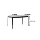 Rectangle 4 Legs Industrial Dining Table Black Fixed Table of Solid Wood Clearhalo ' dining_table' 'Dining Tables & Seating' 'Dining Tables' 'furn' 'furn_dining_table' 'Furniture' 'furniture_dining_table' 'Kitchen & Dining Furniture' 'kitchen&dining_furn' 'kitchen' 'kitchen_dining_table' 1200x1200_61df8e66-5c2e-4d96-bdc4-20b3bcc8b395