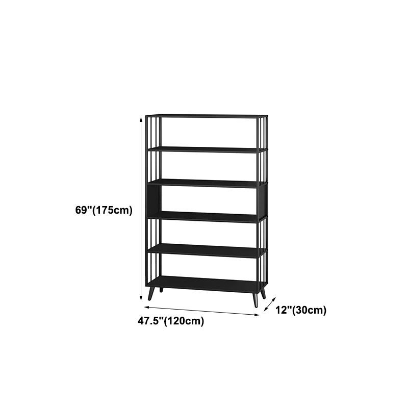 12 "W Black Iron Frame Bookshelf Modern Open Storage Bookcase per Home Office