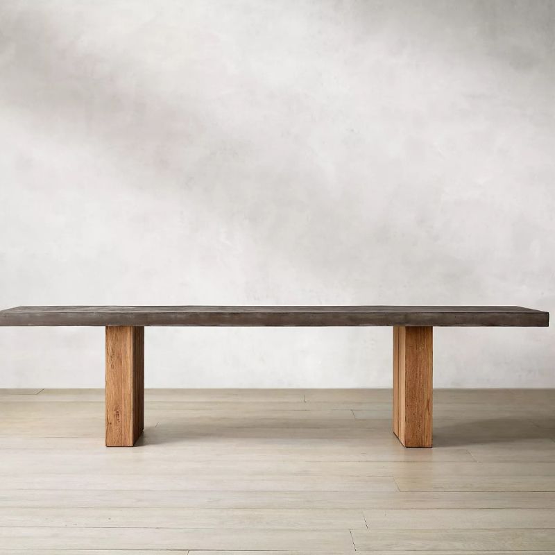 Rectangular Dining Table Grey Solid Wood Table Top for Dining Room Clearhalo 'Dining Tables & Seating' 'Dining Tables' 'dining_table' 'furn' 'furn_dining_table' 'Furniture' 'Kitchen & Dining Furniture' 1200x1200_61e2e572-af69-4031-a51e-dfb0eb25119c