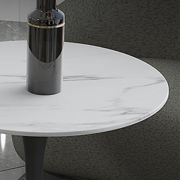 Modern Round Dining Table for Kitchen White Table with Metal Base Clearhalo 'Dining Tables & Seating' 'Dining Tables' 'dining_table' 'furn' 'furn_dining_table' 'Furniture' 'Kitchen & Dining Furniture' 1200x1200_61e34631-56ad-464c-a282-6db17d735b18