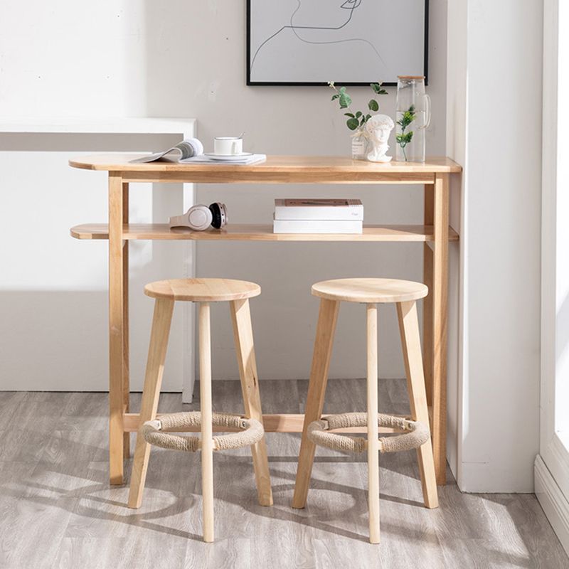 Industrial Solid Wood Bar Table Trestle Base Bar Table for Dining Room Clearhalo 'Bar Furniture' 'Bar Tables' 'bar_tables' 'furn' 'furn_bar_tables' 'Furniture' 'Kitchen & Dining Furniture' 1200x1200_61e3691b-93e4-440c-89a8-4da1ed2b3aa4