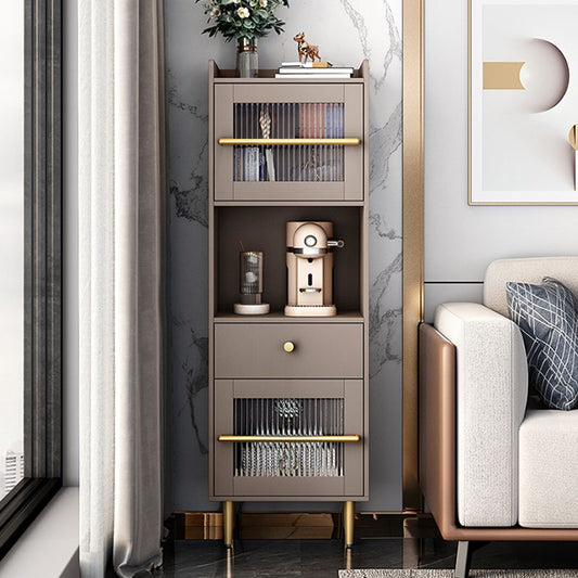 Tavolo a buffet in legno stile glam in stile 60,3 pollici con armadi e cassetto