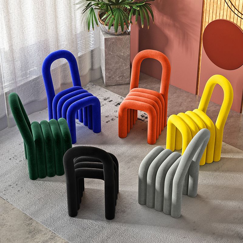 Contemporary Velvet Armless Dining Chairs Metal Dining Chair for Home Use Clearhalo 'Dining Chairs' 'Dining Tables & Seating' 'dining_chair' 'furn' 'furn_dining_chair' 'Furniture' 'Kitchen & Dining Furniture' 1200x1200_61e43bb8-425b-4bfd-bd64-b755b3b7c56f