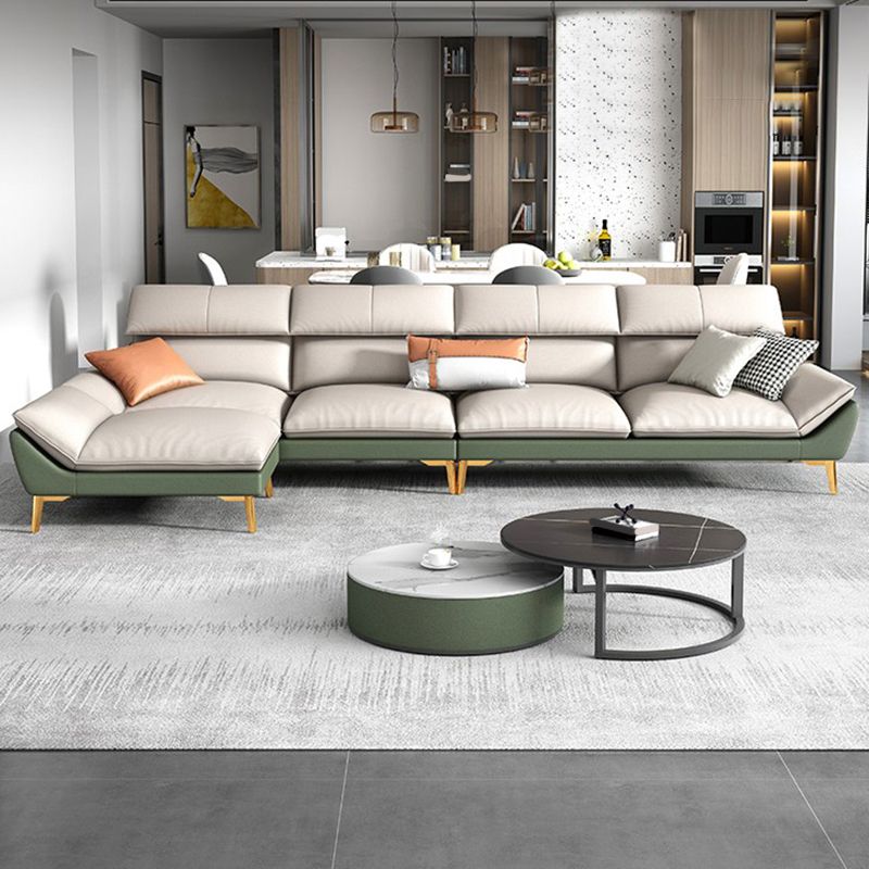 38.18" Tall Faux leather Contemporary Sectional Stain-Resistant Sectional Clearhalo 'furn' 'furn_sectionals' 'Furniture' 'Living Room Furniture' 'Sectionals' 1200x1200_61e52c2e-9158-4e1e-a82f-e07a9bcc8f5a