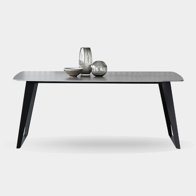 Mid-Century Modern Dining Table Gray Sintered Stone Rectangle Dining Table for Home Use Clearhalo ' dining_table' 'Dining Tables & Seating' 'Dining Tables' 'furn' 'furn_dining_table' 'Furniture' 'furniture_dining_table' 'Kitchen & Dining Furniture' 'kitchen&dining_furn' 'kitchen' 'kitchen_dining_table' 1200x1200_61e58b4e-9ebc-478e-a459-dde5e546f722