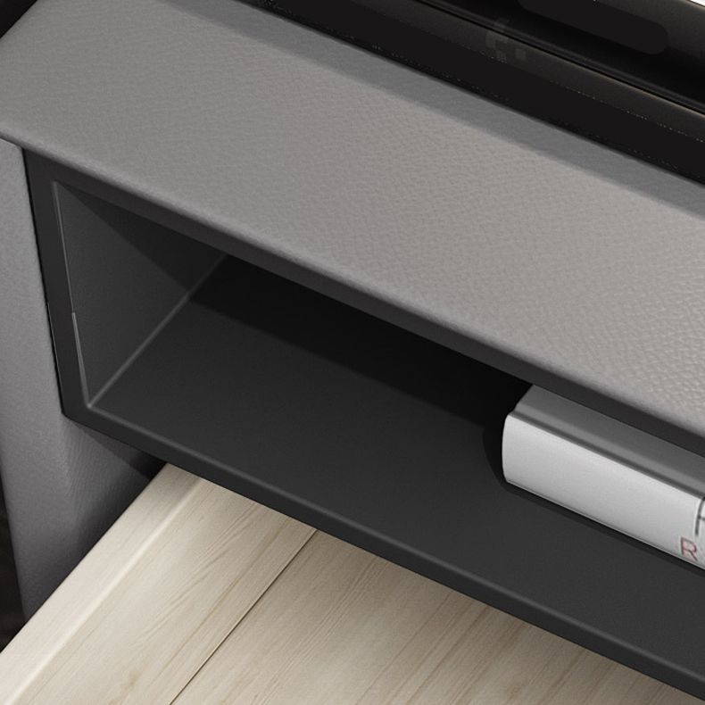 Holz und Lederbett Nachttisch moderner minimalistischer offener Nachttisch mit Schubladen