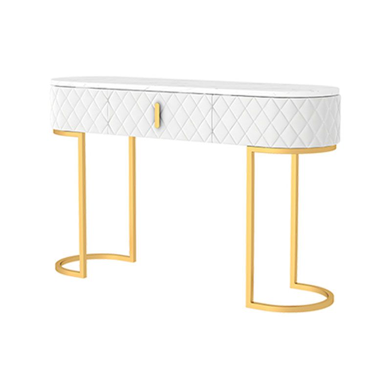 Sled Glam Marble Console Tabel 14 "W Oval Console Accent Table voor Hall