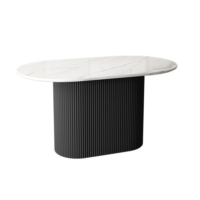 Oval White Tone Dining Table Luxury Pedestal Table for Dining Room Clearhalo ' dining_table' 'Dining Tables & Seating' 'Dining Tables' 'furn' 'furn_dining_table' 'Furniture' 'furniture_dining_table' 'Kitchen & Dining Furniture' 'kitchen&dining_furn' 'kitchen' 'kitchen_dining_table' 1200x1200_61e746f1-75e2-40a9-81b0-4bc262c8a4e0