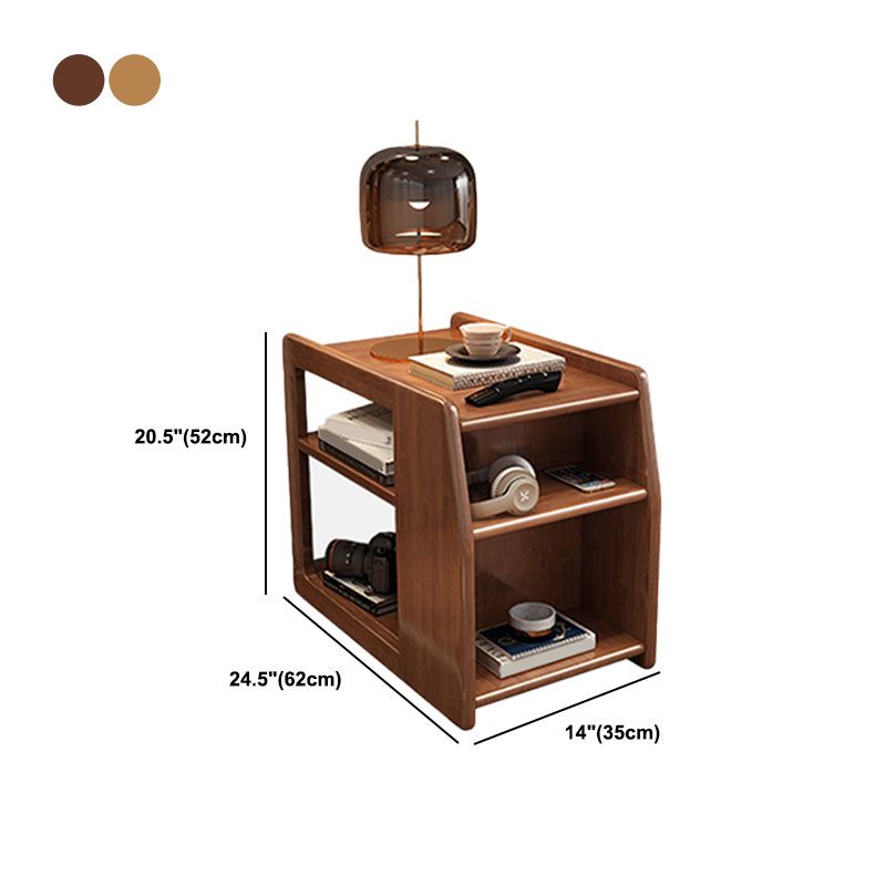 Tavolo laterale in legno/ardesia moderno in legno/ardesia da 20,5 "tavolo da estremità alto con ripiani