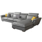 Faux Leather/Cotton-Blend Sofa and Chaise L-Shape Sectional for Four People Clearhalo 'furn' 'furn_sectionals' 'Furniture' 'furniture_sectionals' 'kitchen' 'kitchen_sectionals' 'Living Room Furniture' 'Sectionals' 1200x1200_61e9cbc0-06d1-4452-ac36-f99df350a4cb